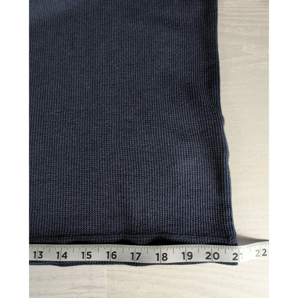 Jachs MFG Men's XL Thermal Shirt Navy Blue Waffle Knit Crewneck Long Sleeve - Picture 9 of 12